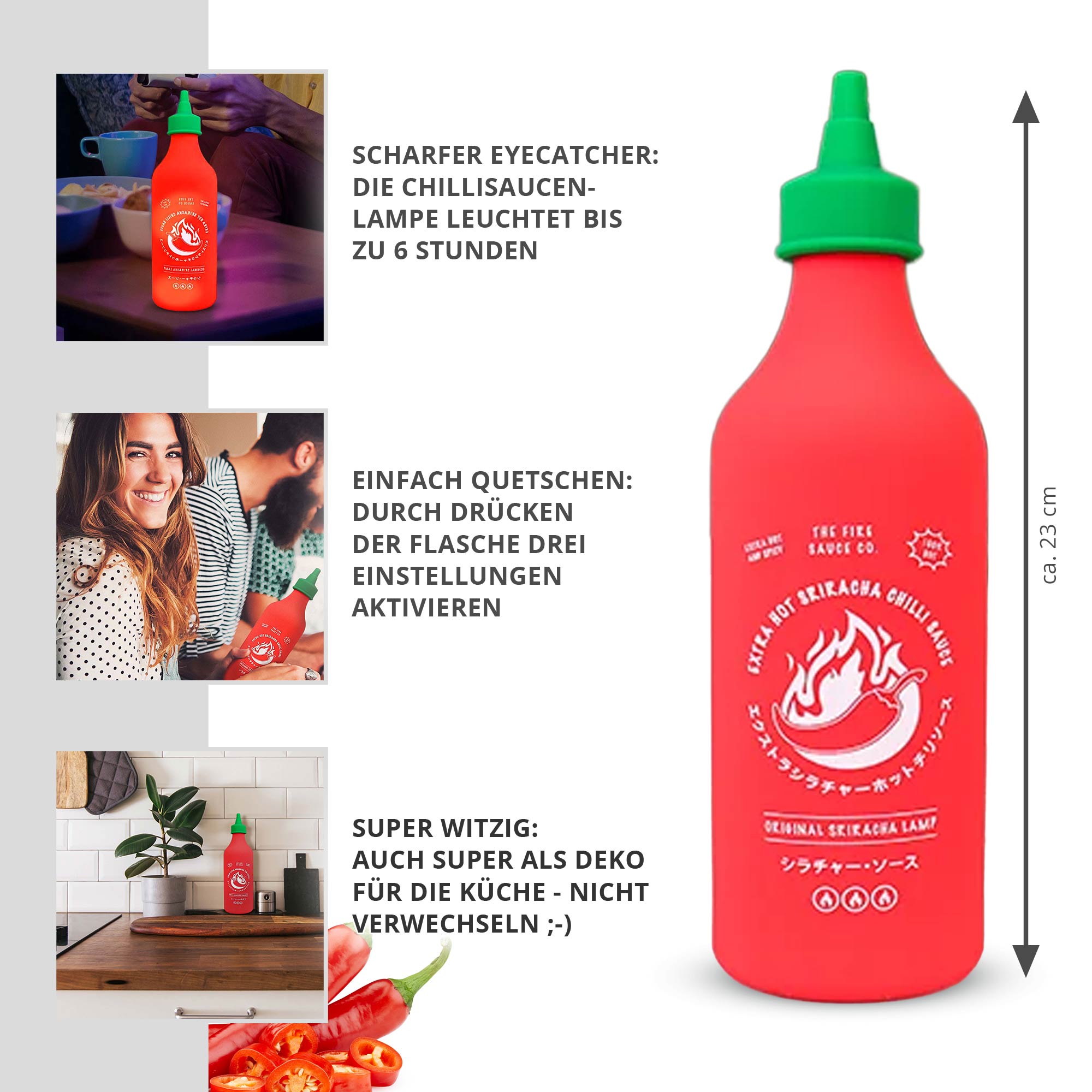 LED Lampe mit Touchfunktion - Chili Sauce