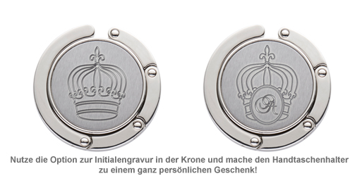 Handtaschenhalter mit Krone und Initialen Gravur 2834 - 1