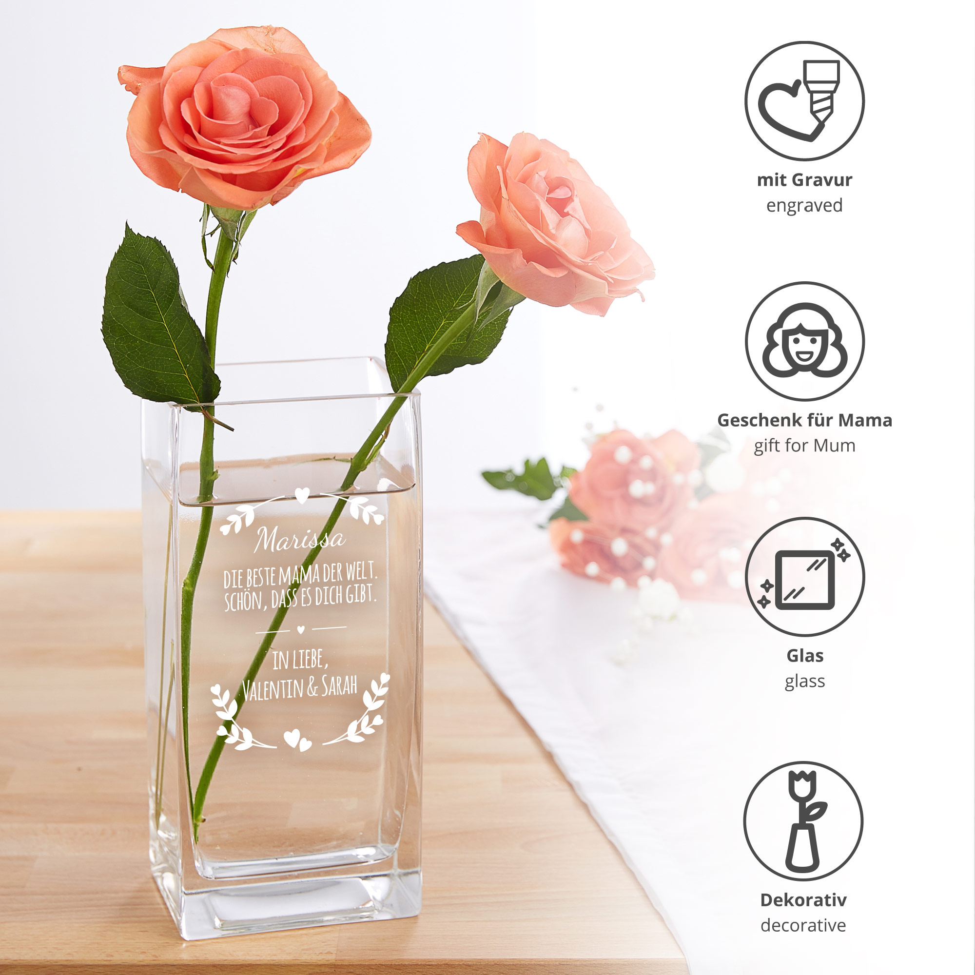 Vase für Mama - personalisiert 2997 - 3