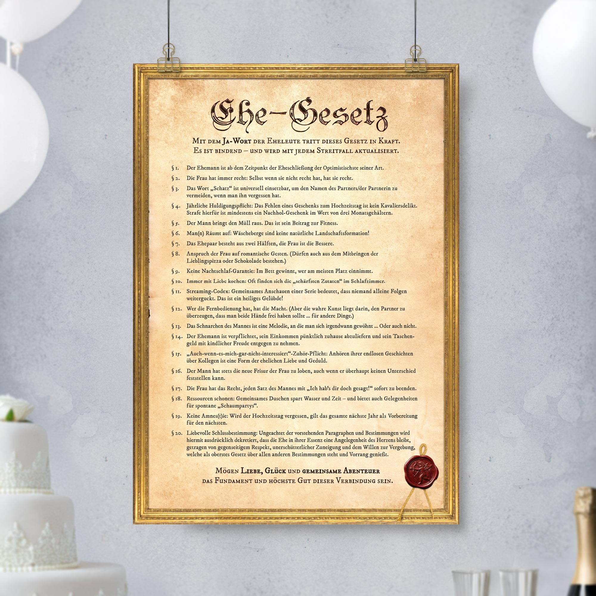 Ehegesetz Poster XXL - Historisch Ehegesetz Poster XXL - Historisch