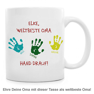 Tasse für Oma - Hand drauf 1618 - 1