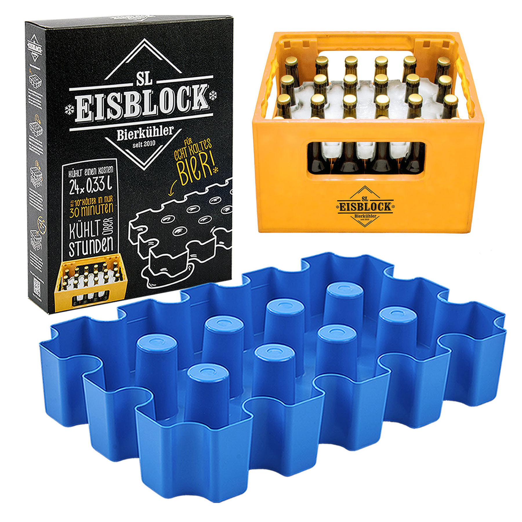 Bierkühler - Eisblockform für Bierkisten - 0,33 l Flaschen