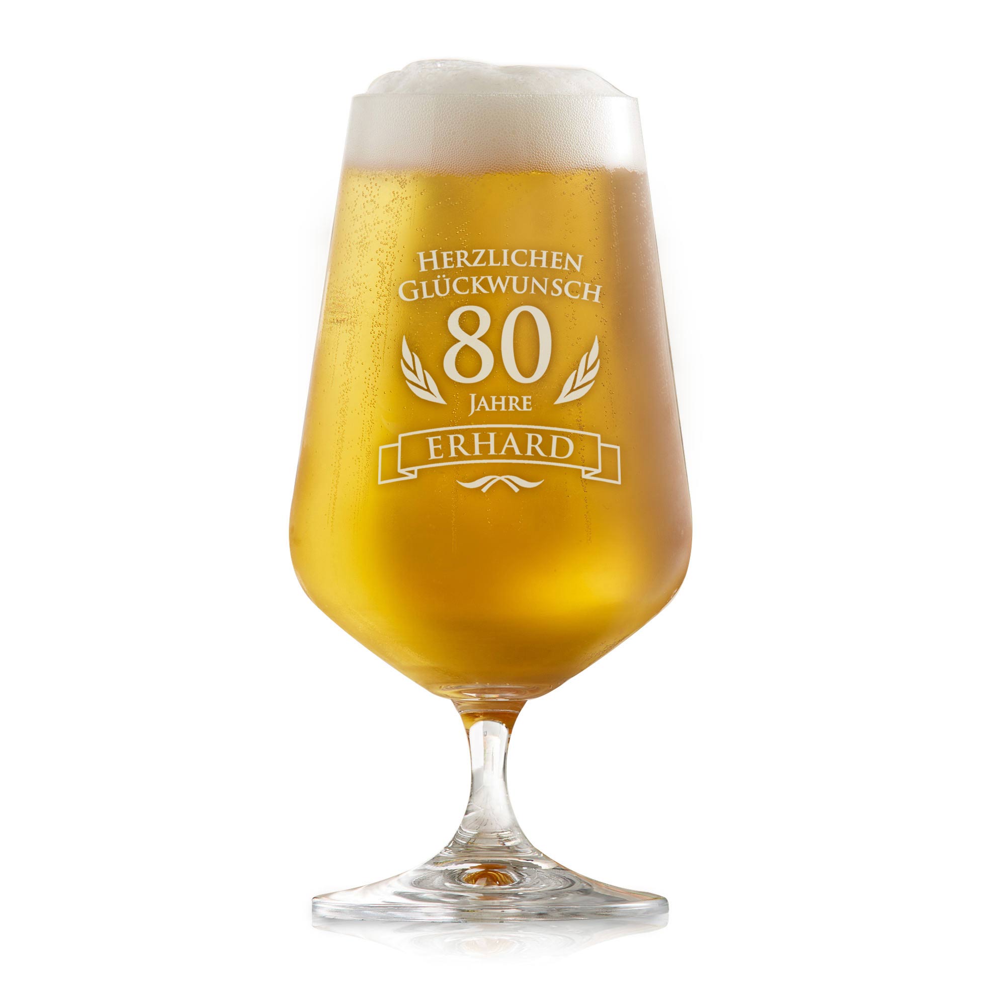Bierglas zum 80. Geburtstag Bierglas zum 80. Geburtstag