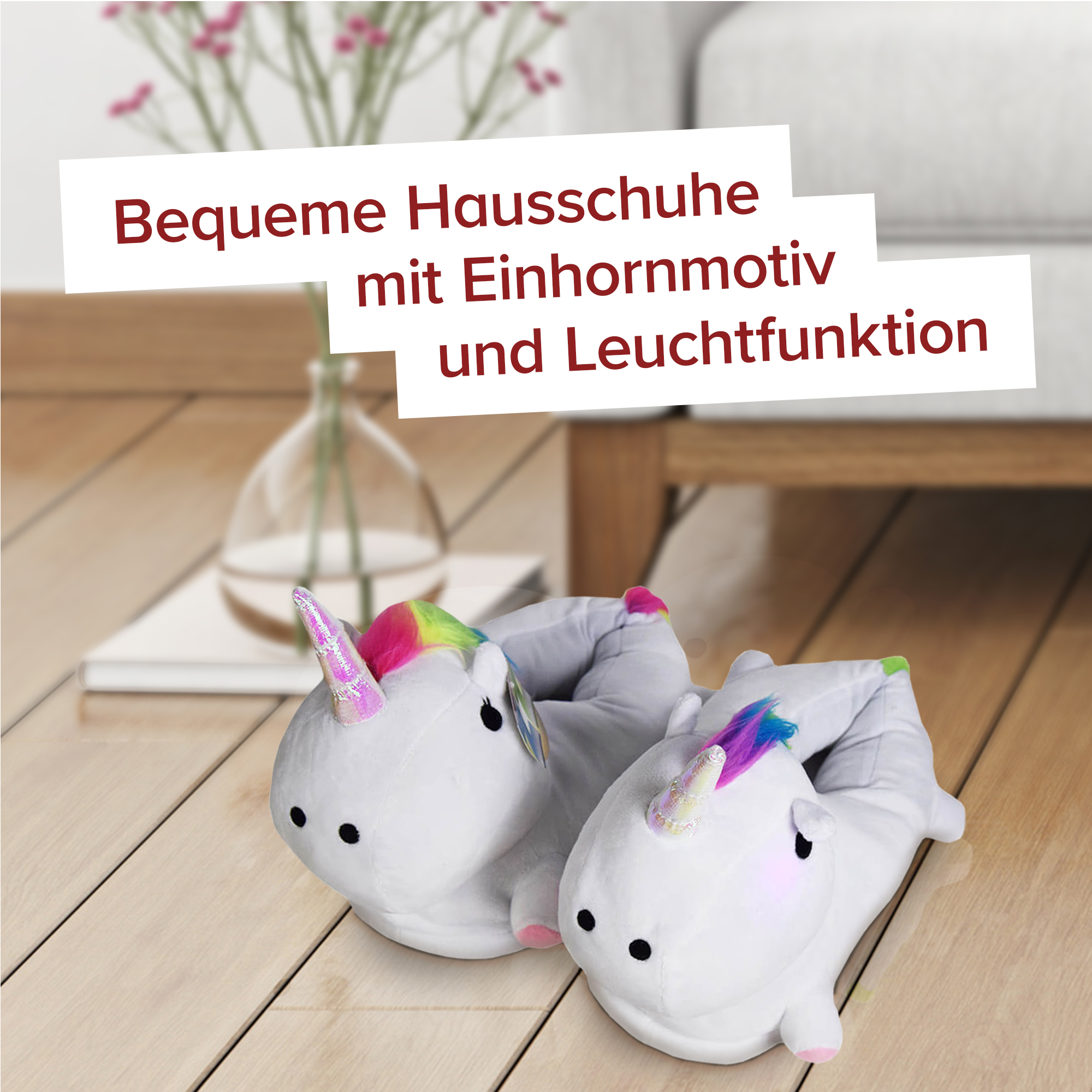 Leuchtende Einhorn Hausschuhe 2886 - 1