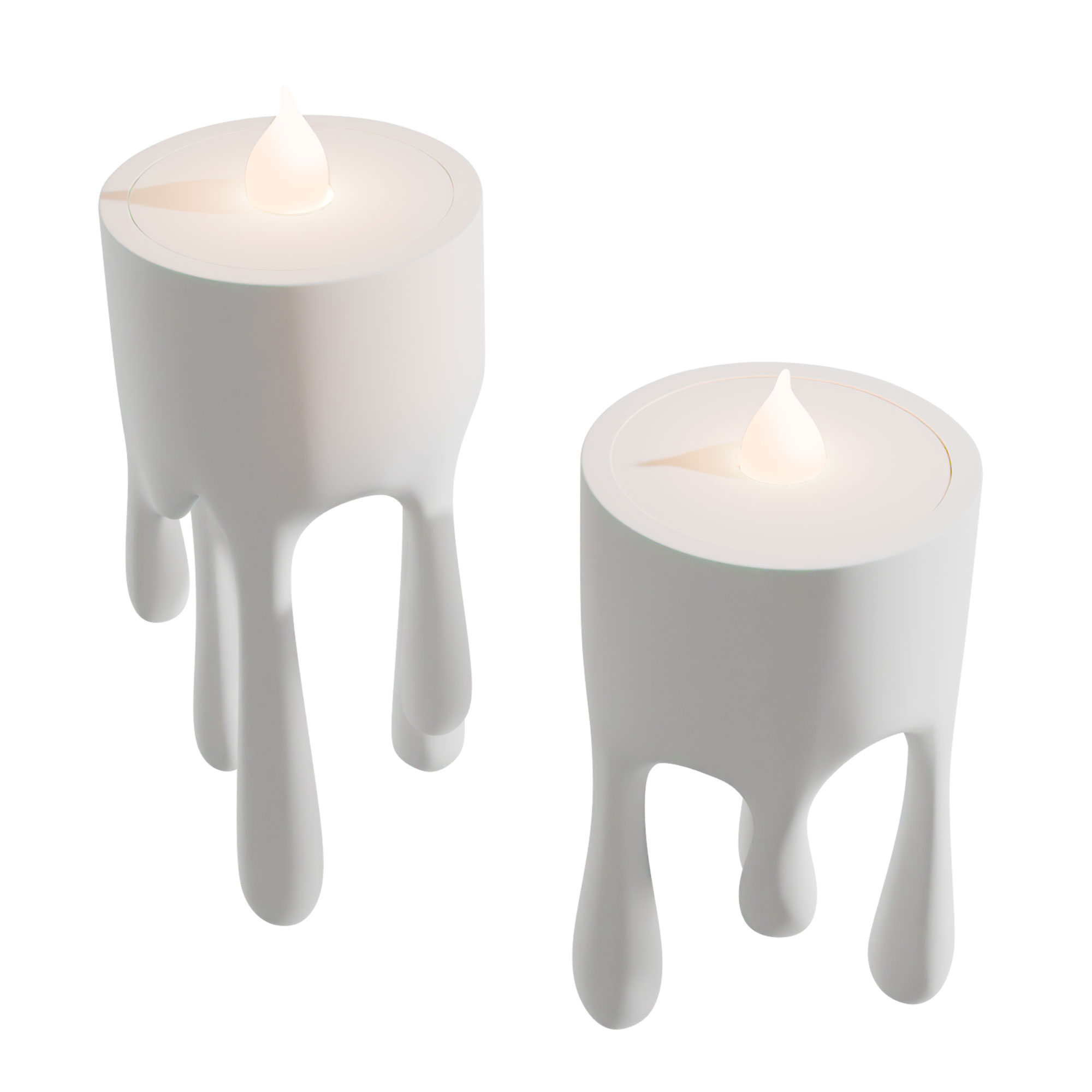 Schmelzende Kerzen – 2er-Set LED Teelichthalter mit Schwebeeffekt
