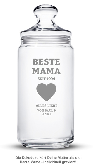 Keksdose mit Gravur - Beste Mama 1987 - 1