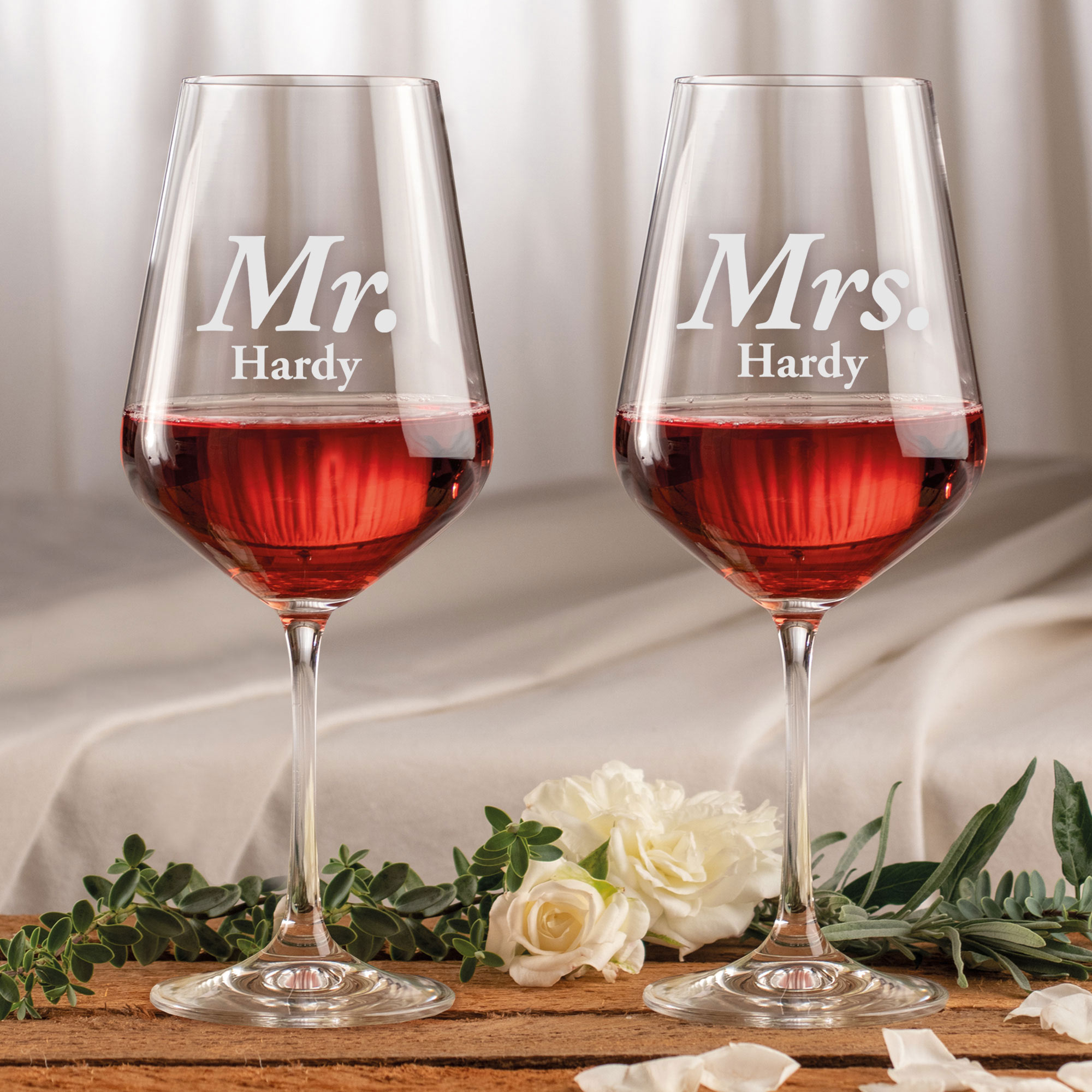 Weingläser - Mr and Mrs