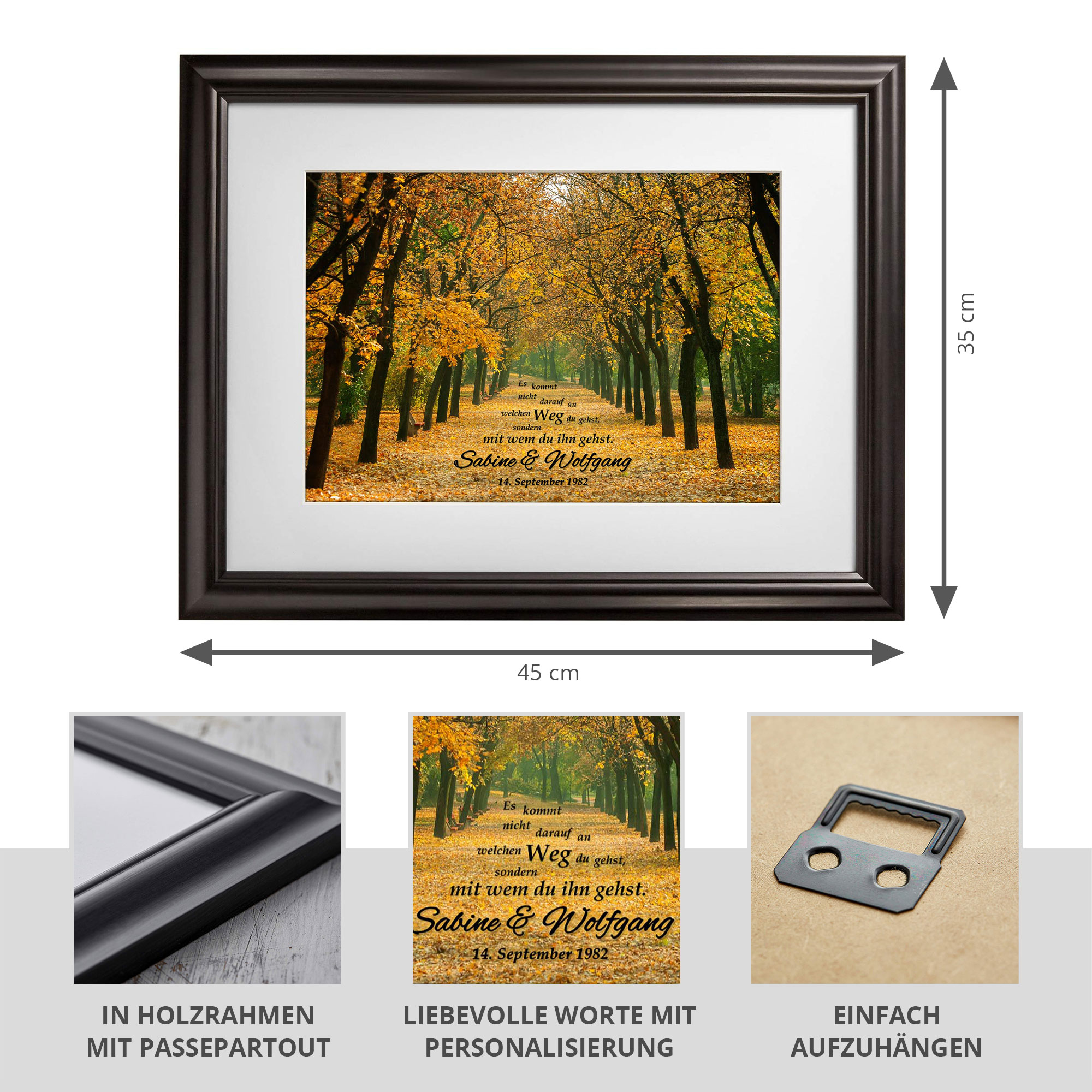 Gemeinsamer Weg Herbstbild - personalisiert