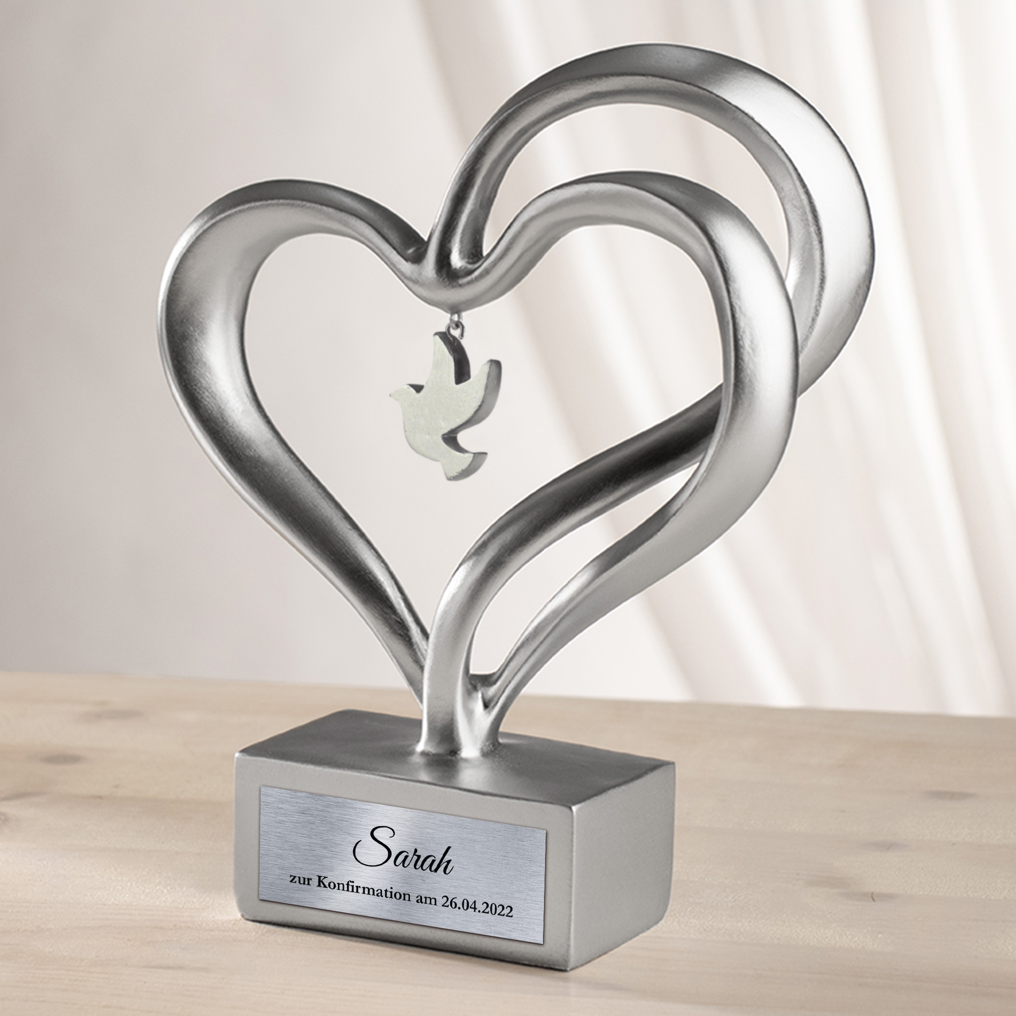 Silber Herz Skulptur - Konfirmation 0021-0009-DE-0001