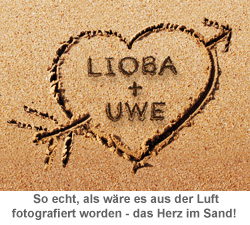 Herz im Sand - personalisierte Tasse 1160 - 1