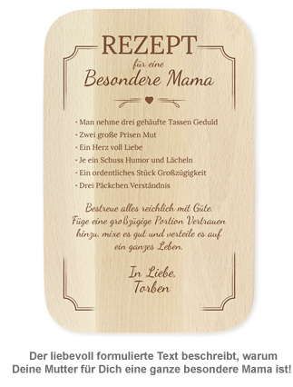 Graviertes Frühstücksbrettchen - Mama Rezept