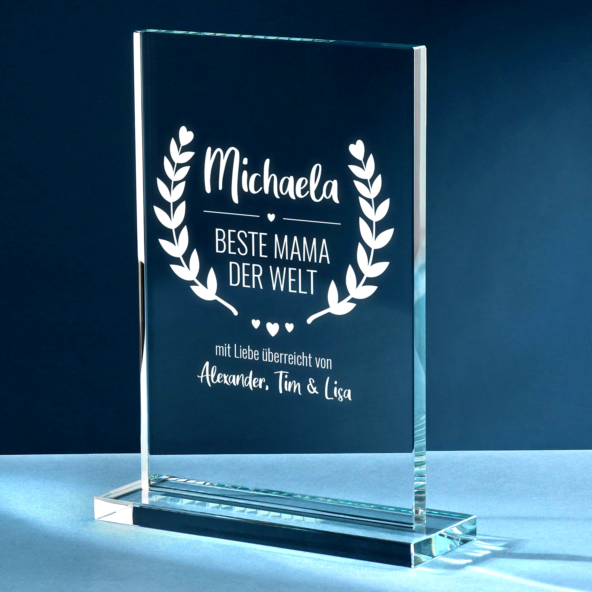 Personalisierter Glaspokal - Auszeichnung für Beste Mama 2162-167-MZ