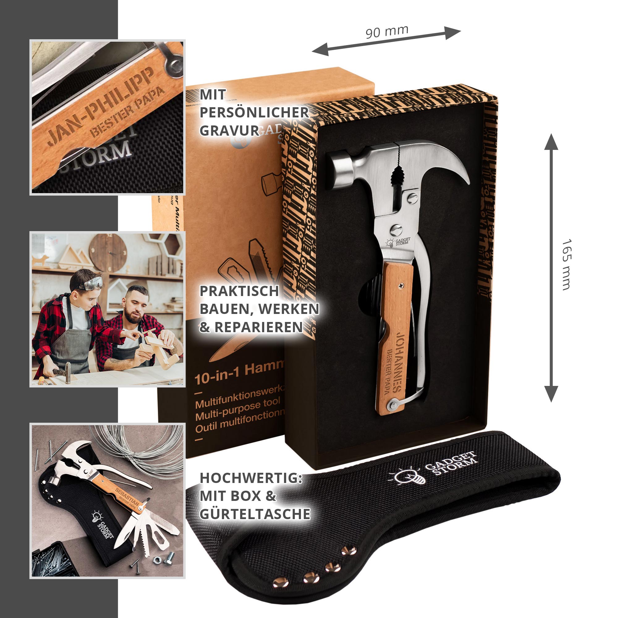 Holz Hammer Multifunktionswerkzeug - Bester Papa Holz Hammer Multifunktionswerkzeug - Bester Papa