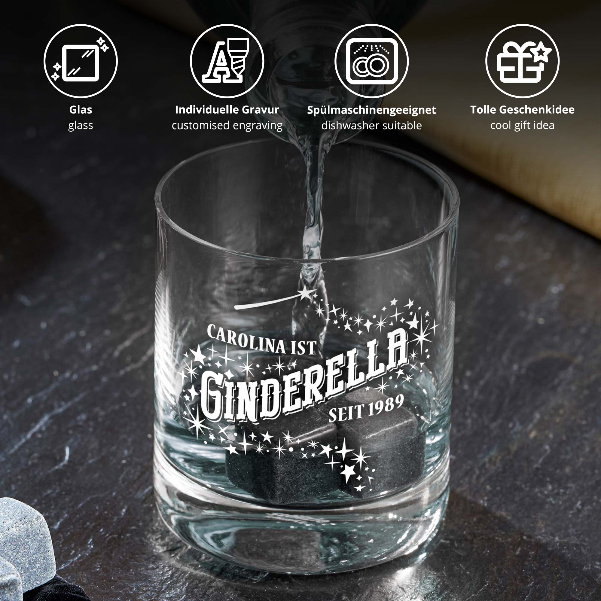 Ginglas Tumbler mit Gravur - Ginderella