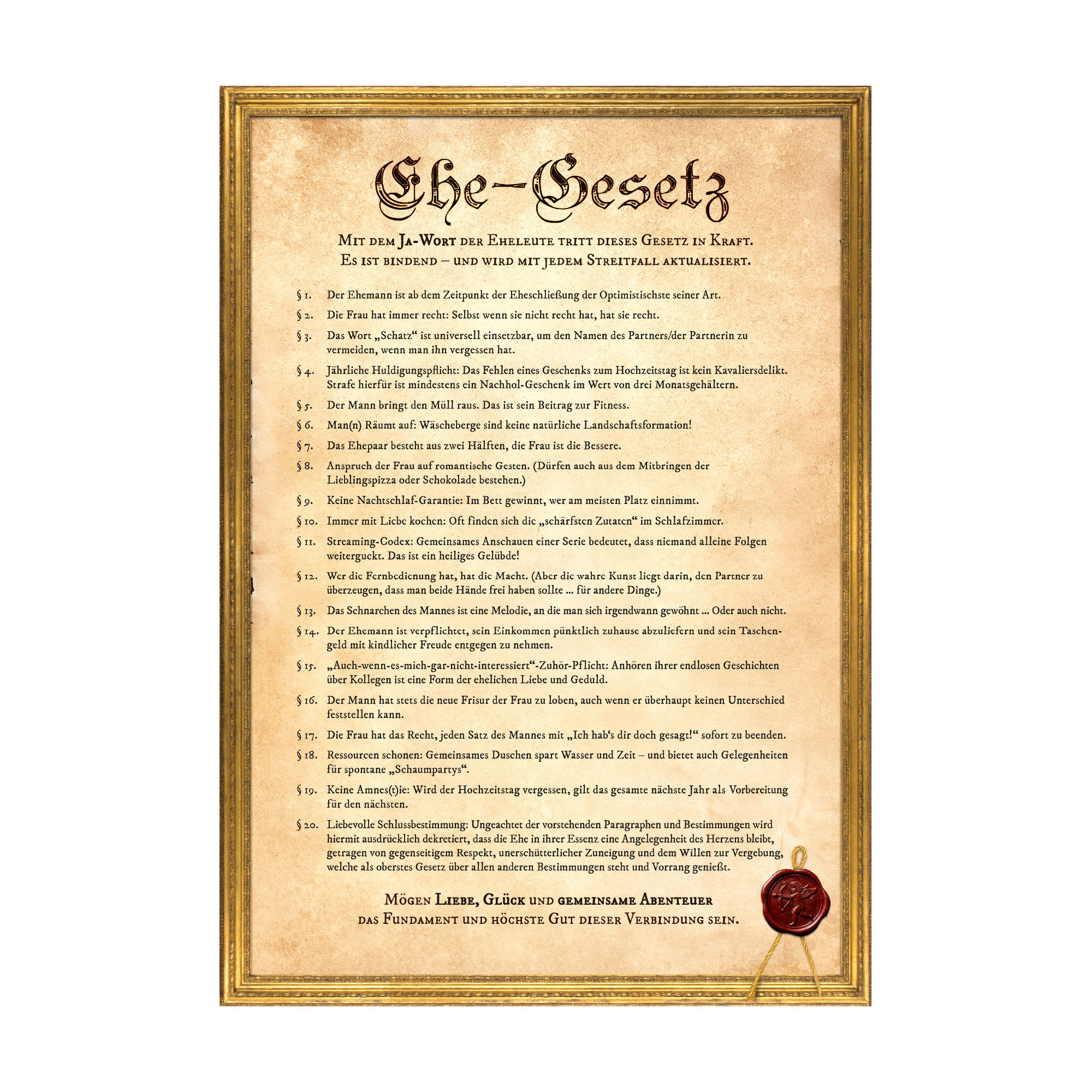 Ehegesetz Poster XXL - Historisch Ehegesetz Poster XXL - Historisch