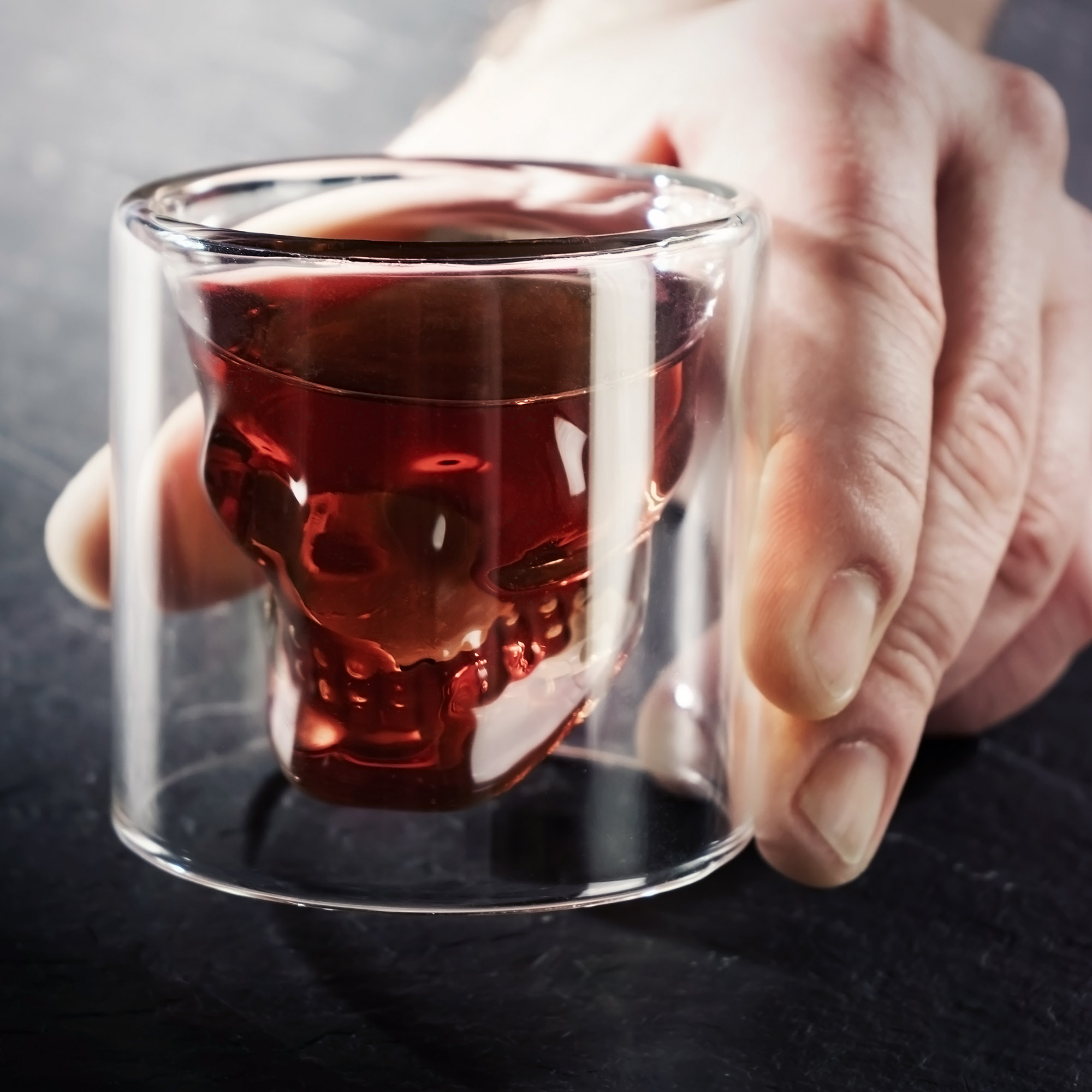 Doppelwandiges Schnapsglas - Totenkopf 3748 - 5