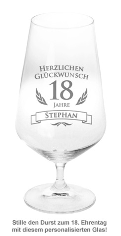 Bierglas zum 18. Geburtstag 1308 - 1