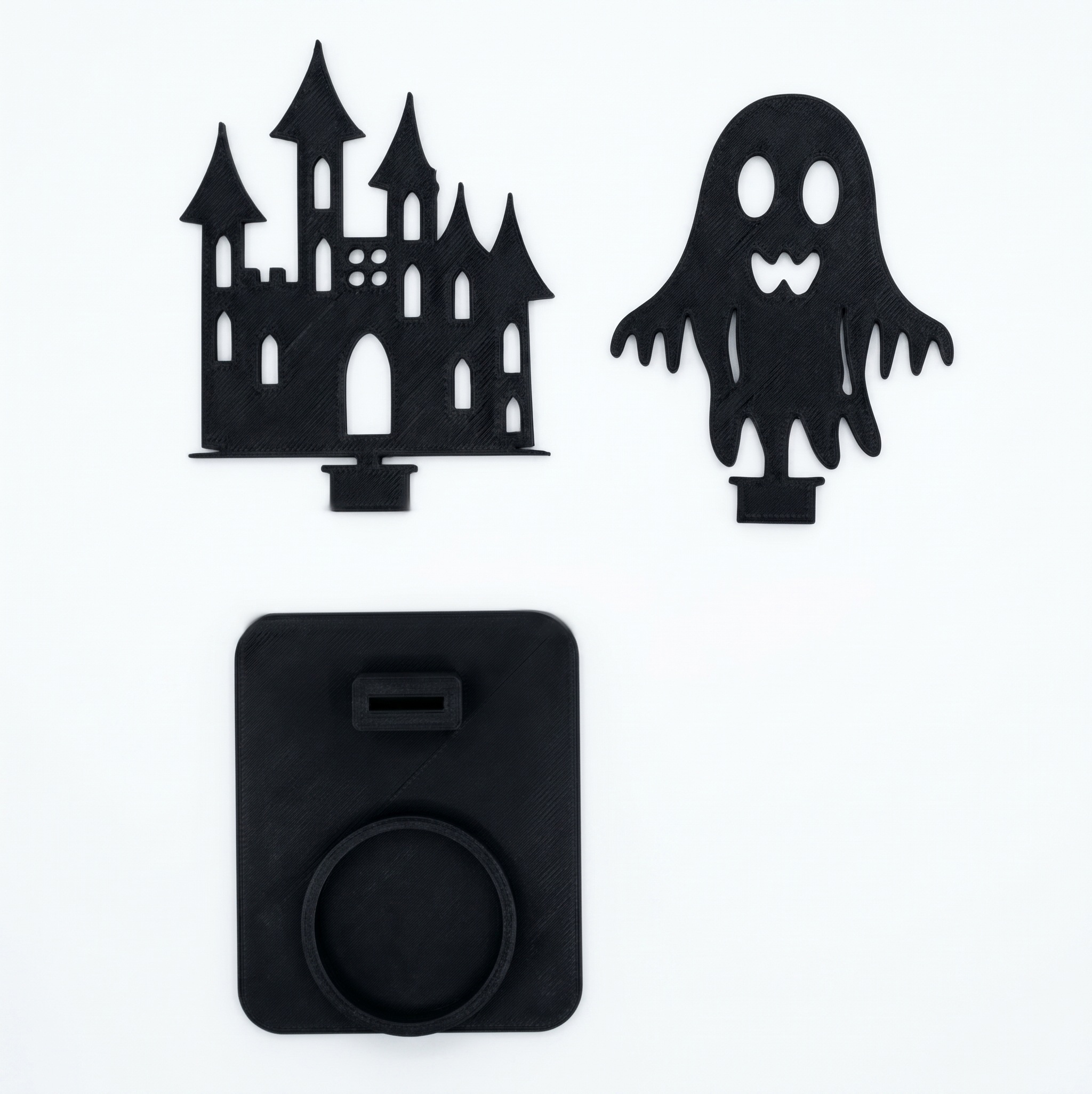 Halloween-Teelichthalter „Spuknacht“ – 2 Schattenmotive