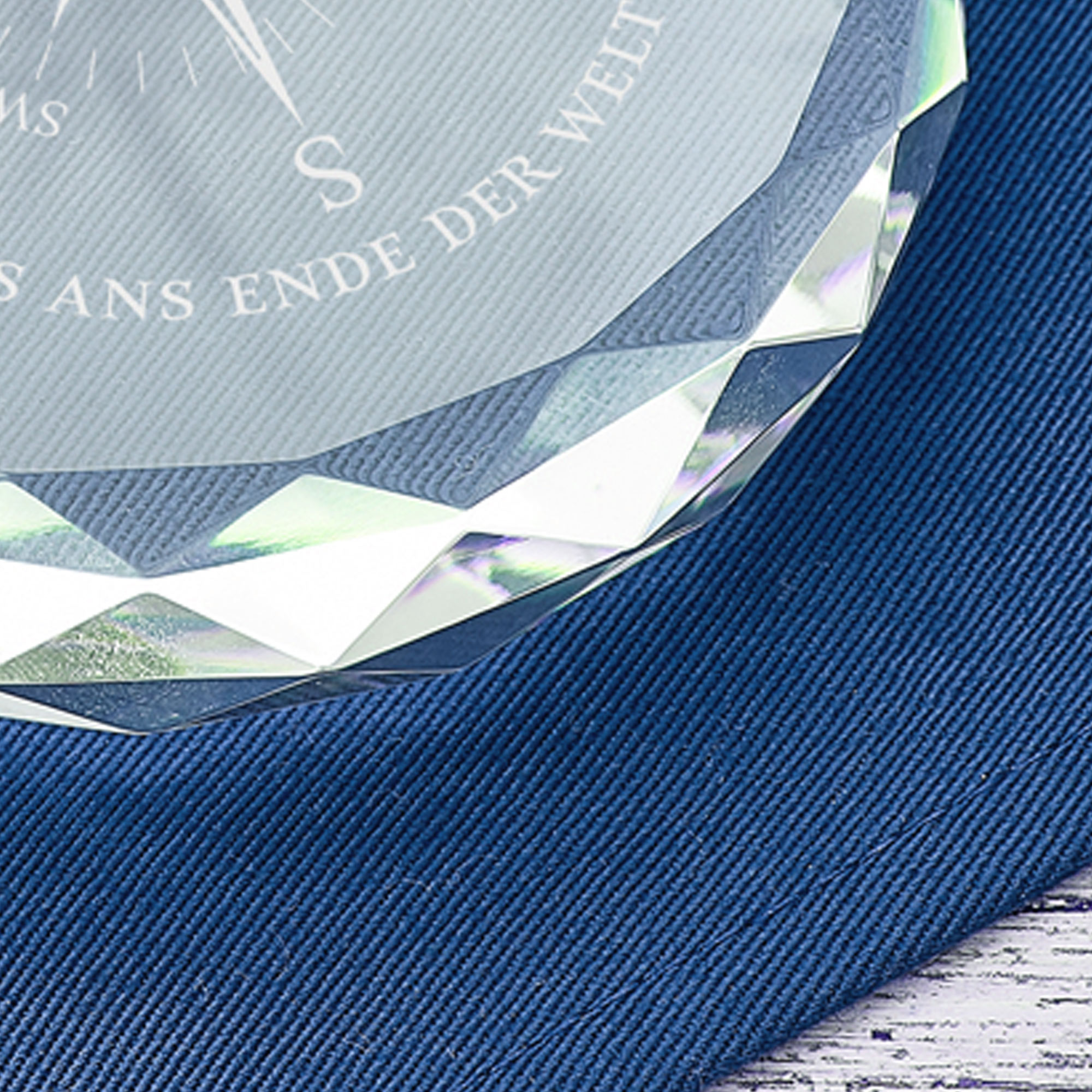 Kristall mit Gravur - Liebeskompass