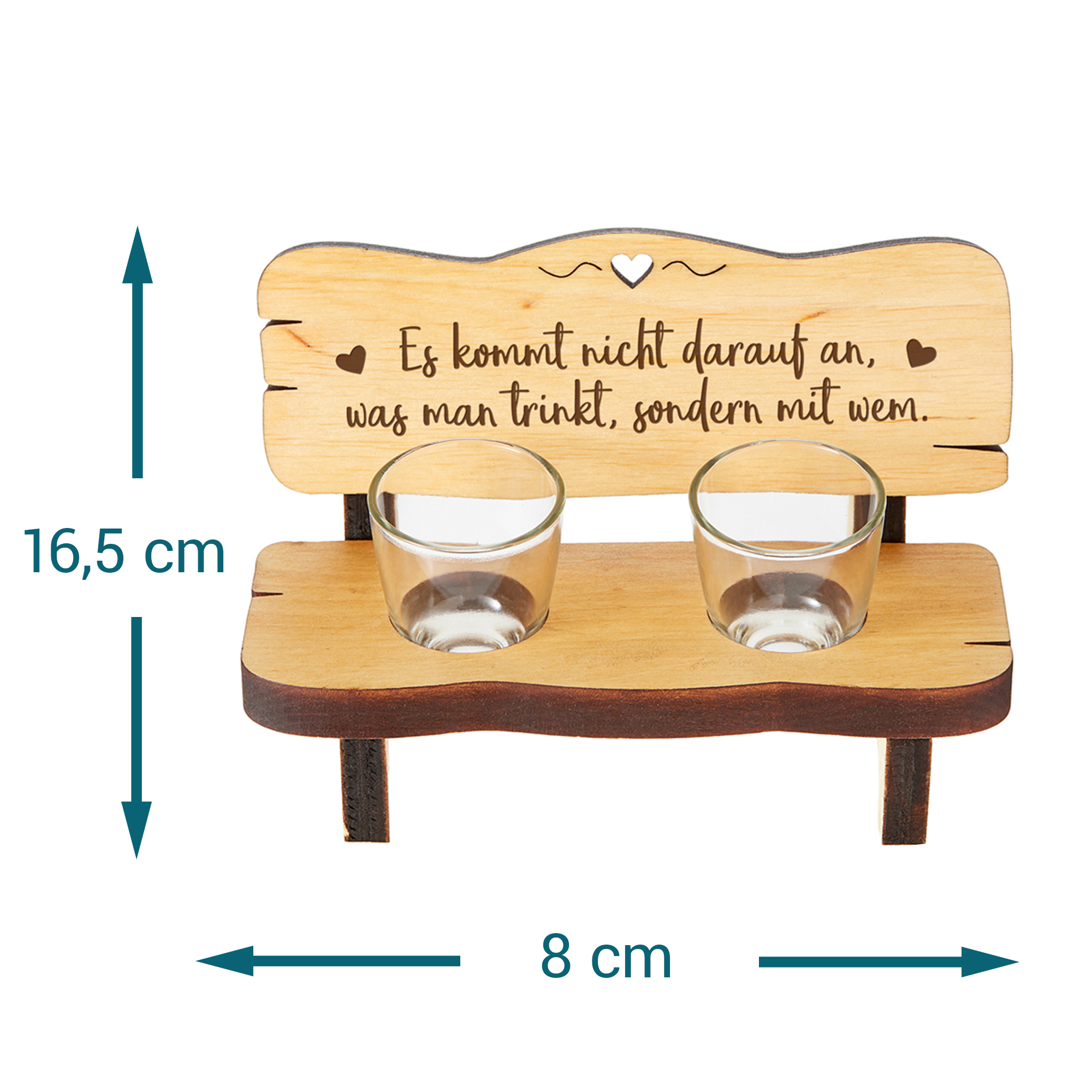 Schnapsbank mit Gravur für Paare - Trinkspruch