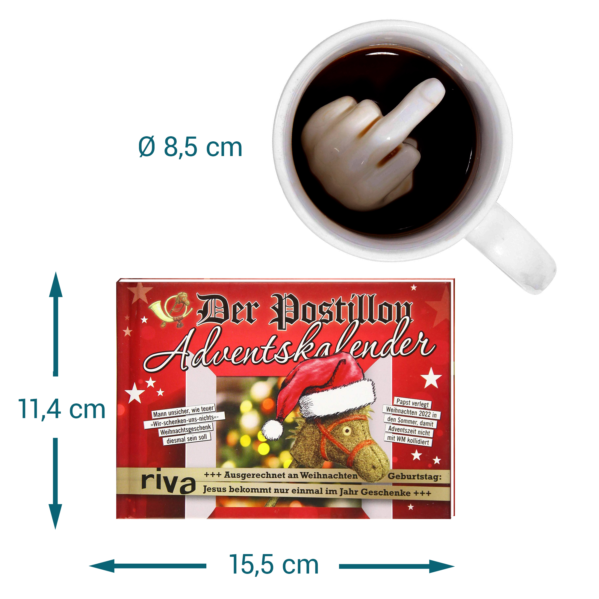 Der Postillon Adventskalender & Mittelfinger Tasse im Set 4006 - 8