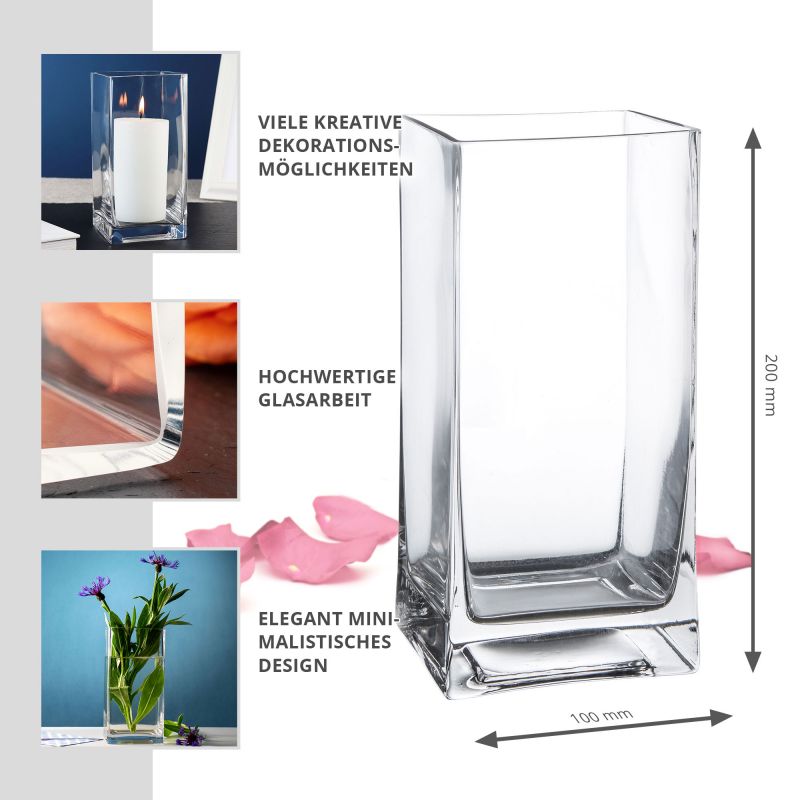 Vase Eckig Glas